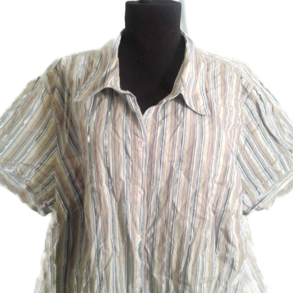 Venezia 26 28 Camp shirt stripes Blue Green - Picture 2 of 7
